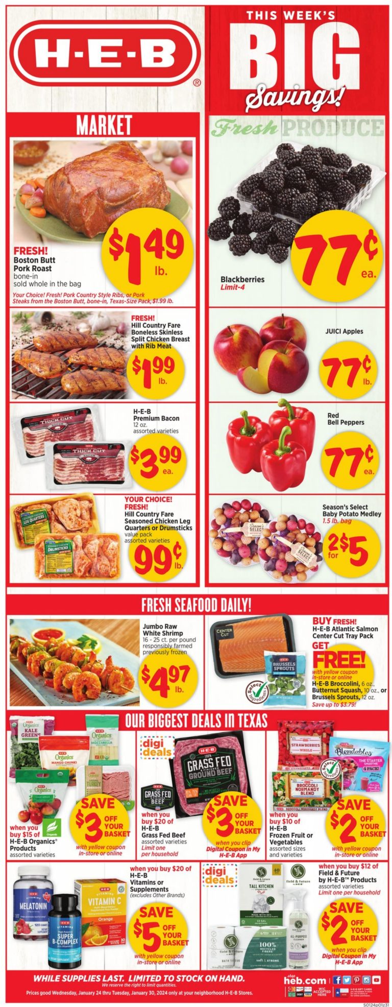 HEB Weekly Ad January 24 to January 30, 2024 WeeklyAdFlyers