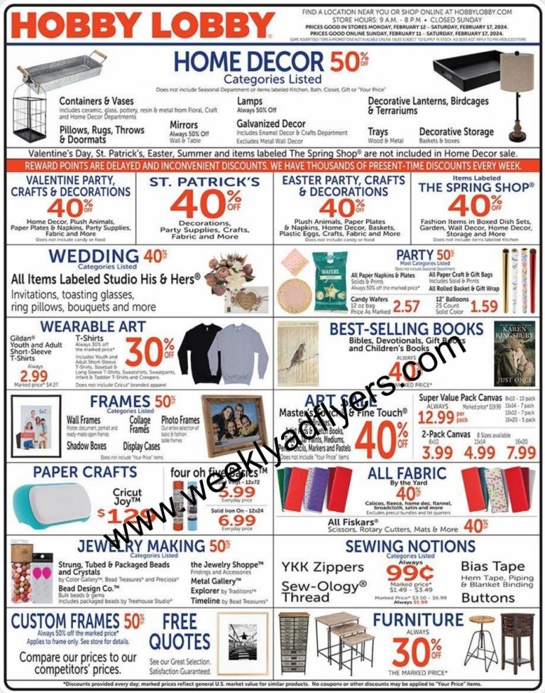 Hobby Lobby Weekly Ad March 24 to March 30, 2024