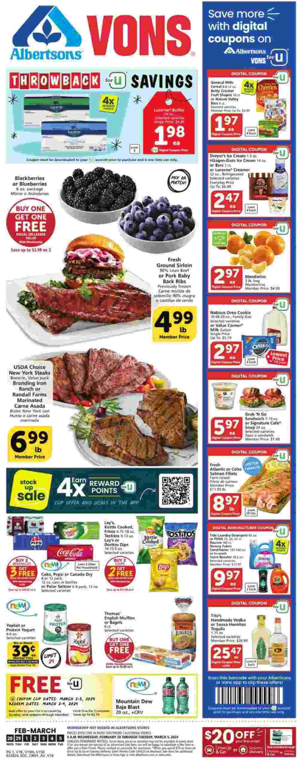 Vons Weekly Ad February 28 to March 5 2024 1 – vons ad 1 4
