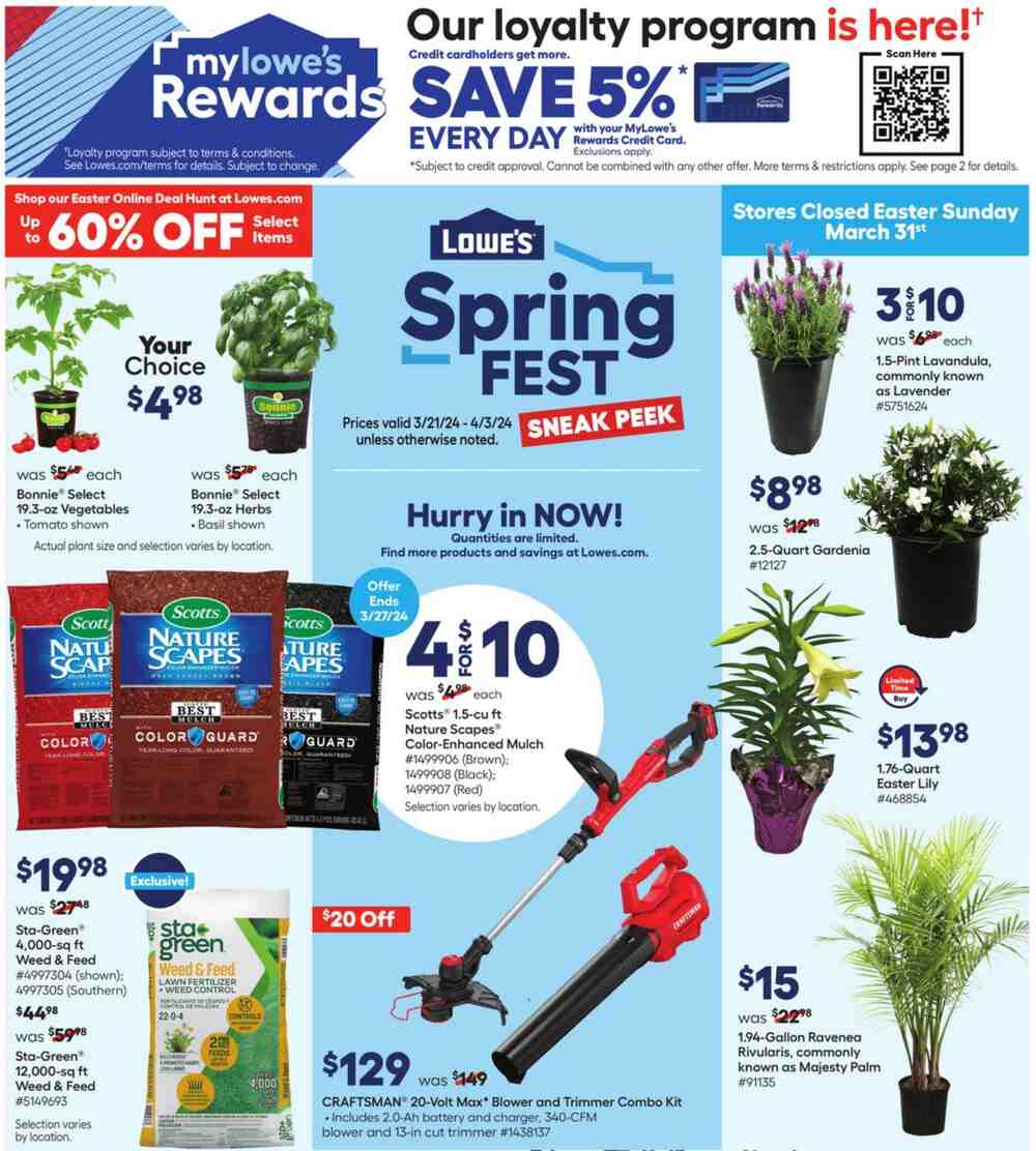 Lowe's Weekly Ad April 11 to April 17 2024 preview